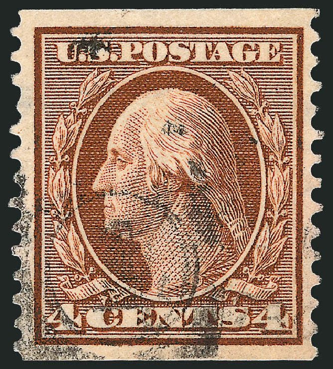 US Stamps Prices Scott Catalog #354: 1909 4c Washington Coil. Robert Siegel Auction Galleries, Dec 2008, Sale 967, Lot 4684