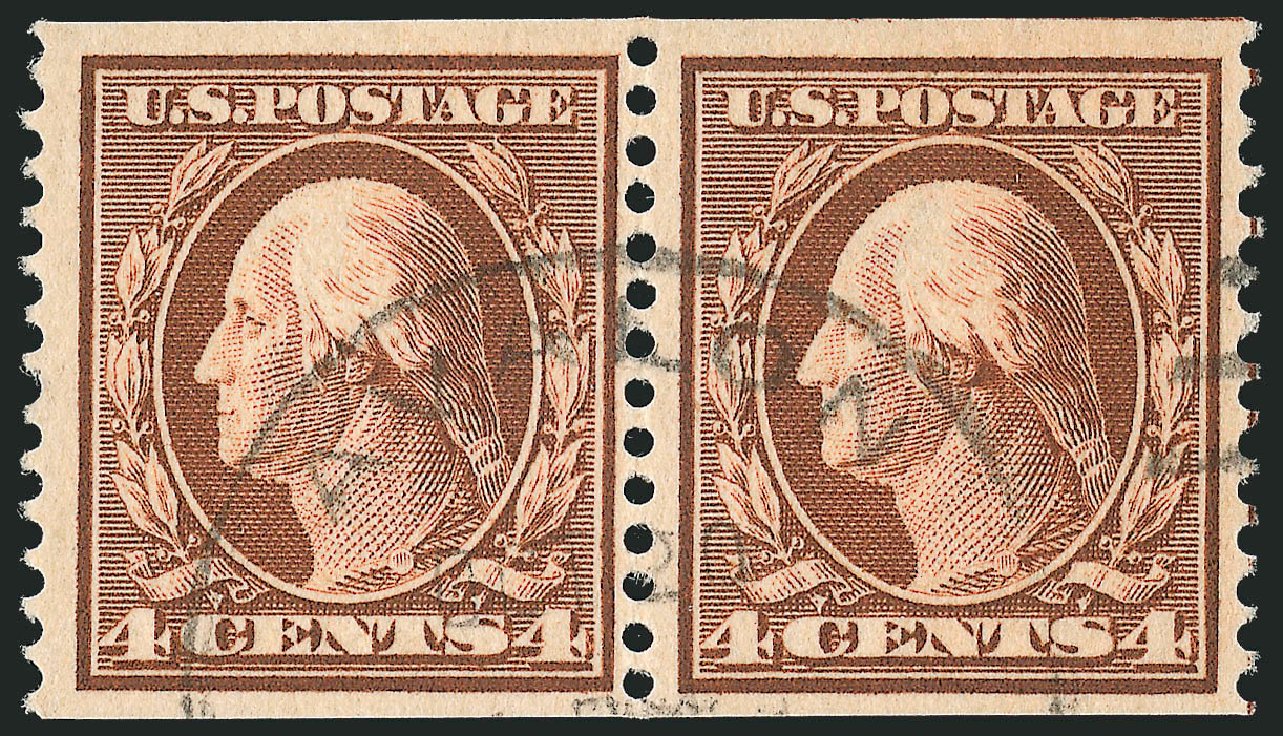 Value of US Stamp Scott Cat. #354 - 1909 4c Washington Coil. Robert Siegel Auction Galleries, Oct 2010, Sale 997, Lot 5904