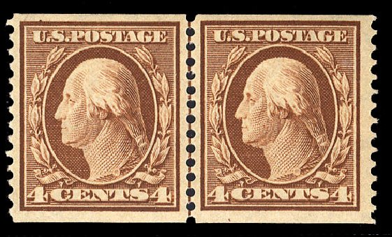 Value of US Stamps Scott Catalog 354 - 4c 1909 Washington Coil. Cherrystone Auctions, Apr 2009, Sale 200904, Lot 75