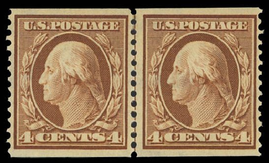 Value of US Stamps Scott 354: 4c 1909 Washington Coil. Daniel Kelleher Auctions, Jun 2012, Sale 630, Lot 1765