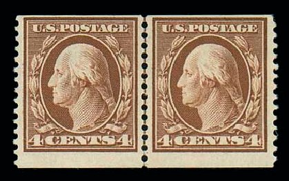 US Stamps Price Scott Catalog # 354 - 1909 4c Washington Coil. Matthew Bennett International, Dec 2007, Sale 325, Lot 1982