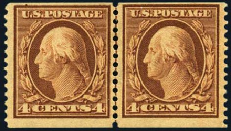 US Stamp Price Scott Catalogue 354: 4c 1909 Washington Coil. Harmer-Schau Auction Galleries, Aug 2012, Sale 94, Lot 1502