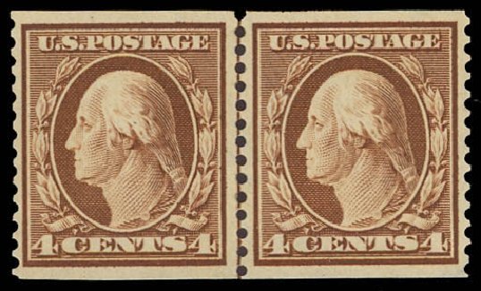 Costs of US Stamps Scott Catalog 354: 4c 1909 Washington Coil. Daniel Kelleher Auctions, Aug 2012, Sale 631, Lot 1122