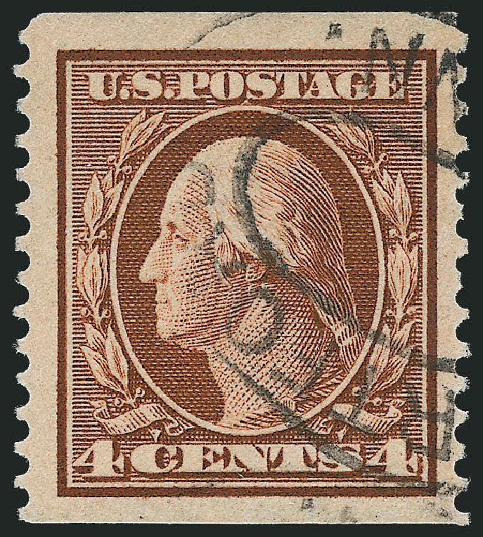 US Stamps Value Scott Cat. # 354: 4c 1909 Washington Coil. Robert Siegel Auction Galleries, Sep 2009, Sale 976, Lot 1932