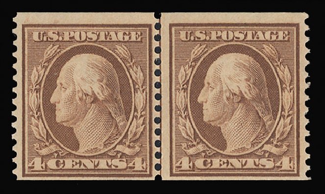 US Stamps Price Scott Catalogue 354: 1909 4c Washington Coil. Cherrystone Auctions, Mar 2013, Sale 201303, Lot 73