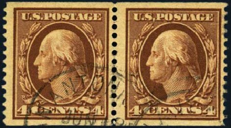 Costs of US Stamp Scott Catalog #354 - 1909 4c Washington Coil. Harmer-Schau Auction Galleries, Jan 2013, Sale 96, Lot 556