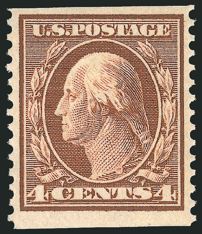 Values of US Stamps Scott Catalog #354: 4c 1909 Washington Coil. Robert Siegel Auction Galleries, Oct 2012, Sale 1033, Lot 4196