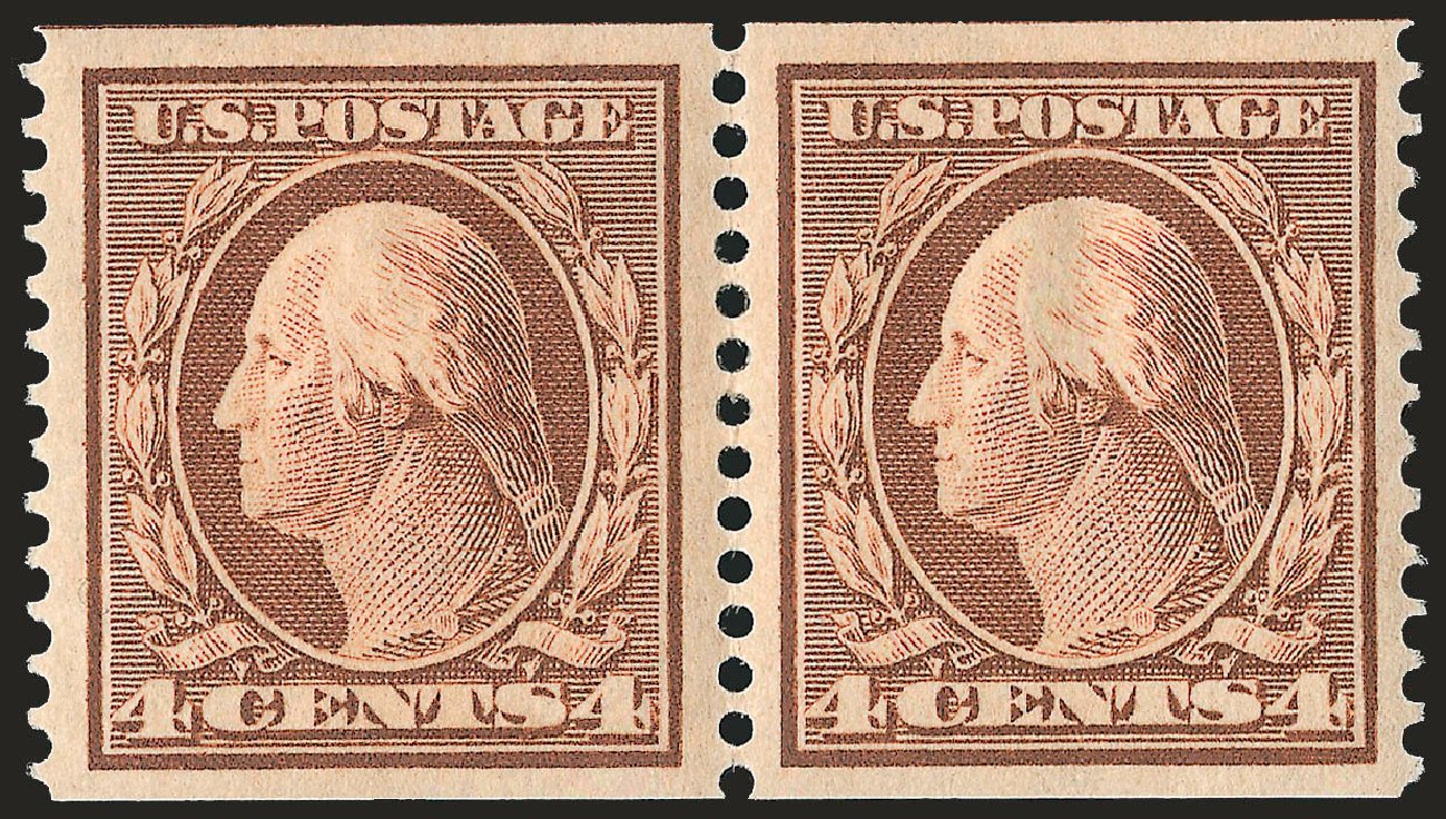 US Stamps Price Scott # 354 - 4c 1909 Washington Coil. Robert Siegel Auction Galleries, Apr 2009, Sale 972, Lot 3296