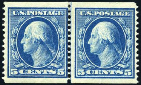 Cost of US Stamp Scott Cat. # 355: 5c 1909 Washington Coil. Harmer-Schau Auction Galleries, Feb 2010, Sale 84, Lot 1549