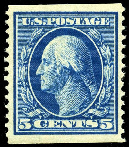 Price of US Stamp Scott Cat. # 355 - 5c 1909 Washington Coil. Matthew Bennett International, Jun 2008, Sale 328, Lot 890