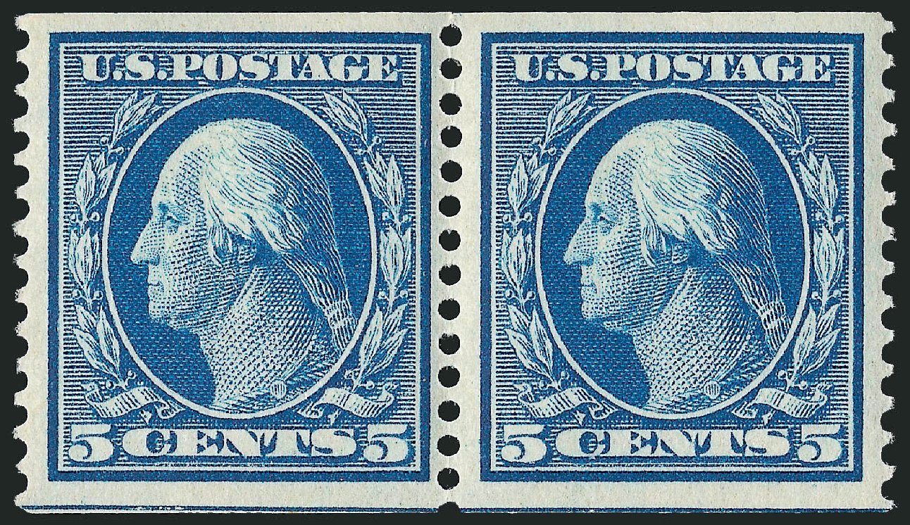 US Stamps Prices Scott 355: 5c 1909 Washington Coil. Robert Siegel Auction Galleries, Oct 2011, Sale 1013, Lot 371