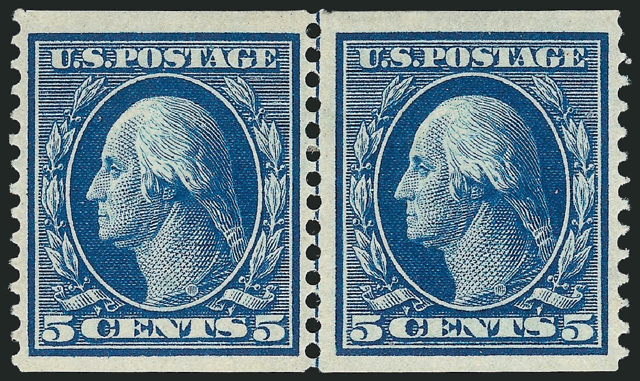 Prices of US Stamps Scott Catalog 355: 5c 1909 Washington Coil. Robert Siegel Auction Galleries, Jul 2013, Sale 1050, Lot 501