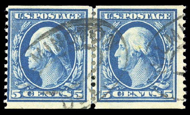 US Stamps Values Scott # 355: 5c 1909 Washington Coil. Matthew Bennett International, Sep 2010, Sale 333, Lot 3734