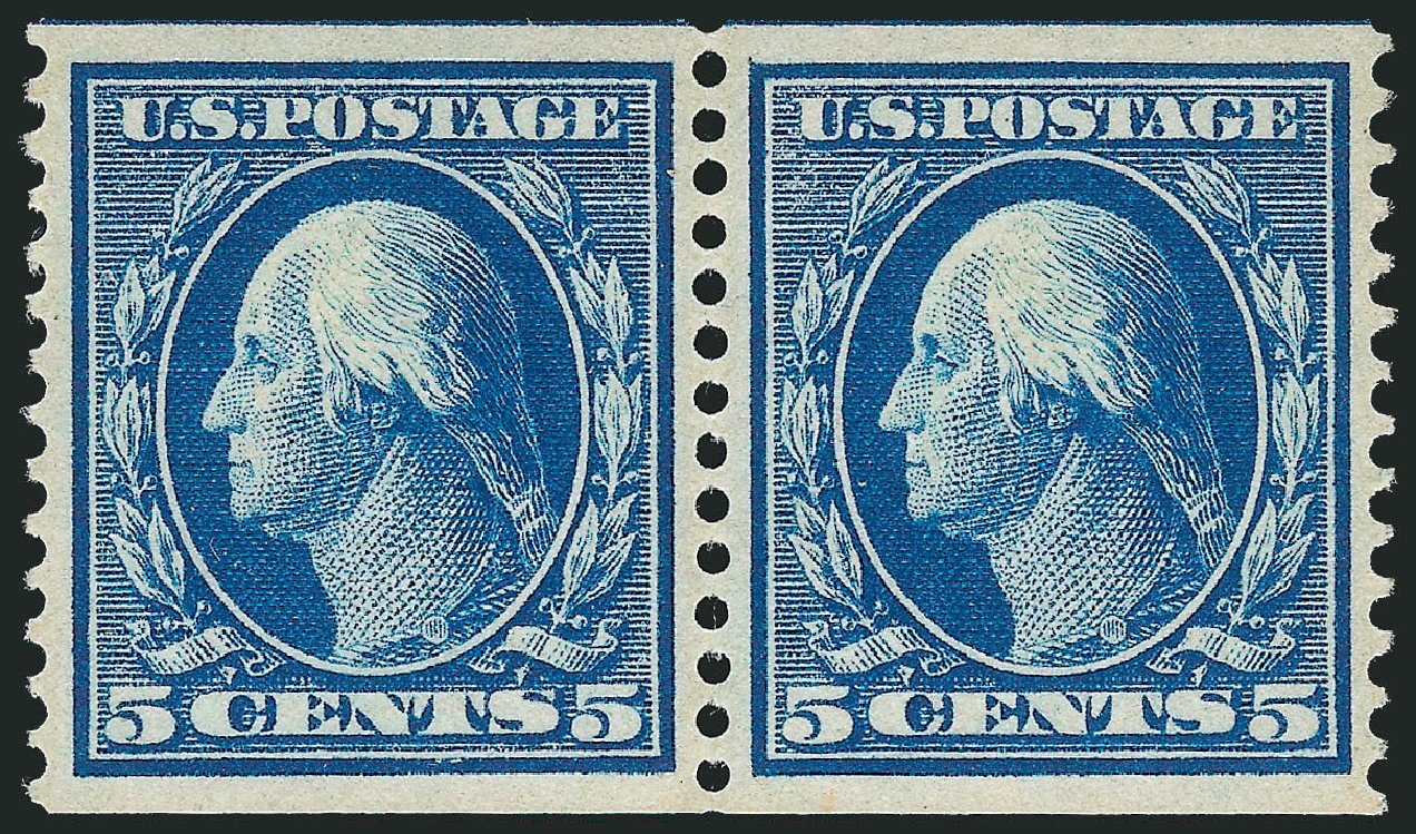 Costs of US Stamps Scott Catalogue #355 - 1909 5c Washington Coil. Robert Siegel Auction Galleries, Dec 2013, Sale 1062, Lot 534