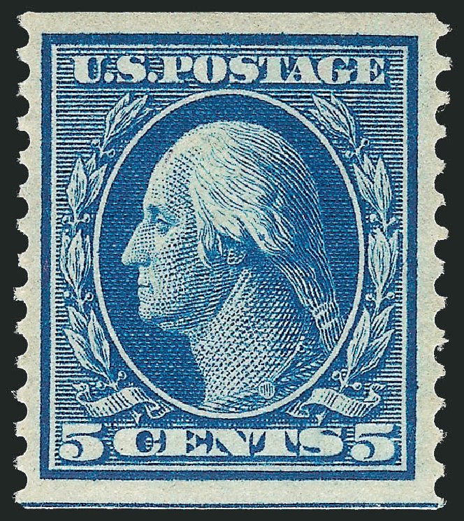 Value of US Stamp Scott Cat. #355 - 1909 5c Washington Coil. Robert Siegel Auction Galleries, Dec 2013, Sale 1062, Lot 535