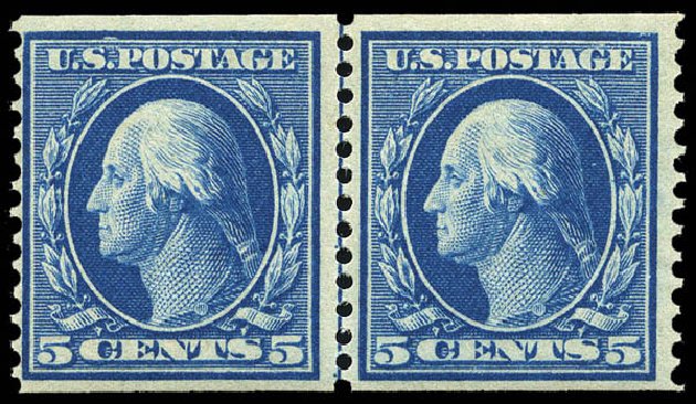 Price of US Stamp Scott #355: 1909 5c Washington Coil. Matthew Bennett International, May 2014, Sale 350, Lot 502