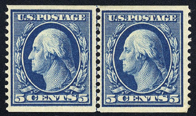 Cost of US Stamp Scott Catalogue # 355: 1909 5c Washington Coil. Cherrystone Auctions, Nov 2010, Sale 201011, Lot 163