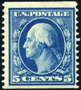Price of US Stamps Scott Catalog # 355: 1909 5c Washington Coil. Harmer-Schau Auction Galleries, Mar 2011, Sale 89, Lot 313