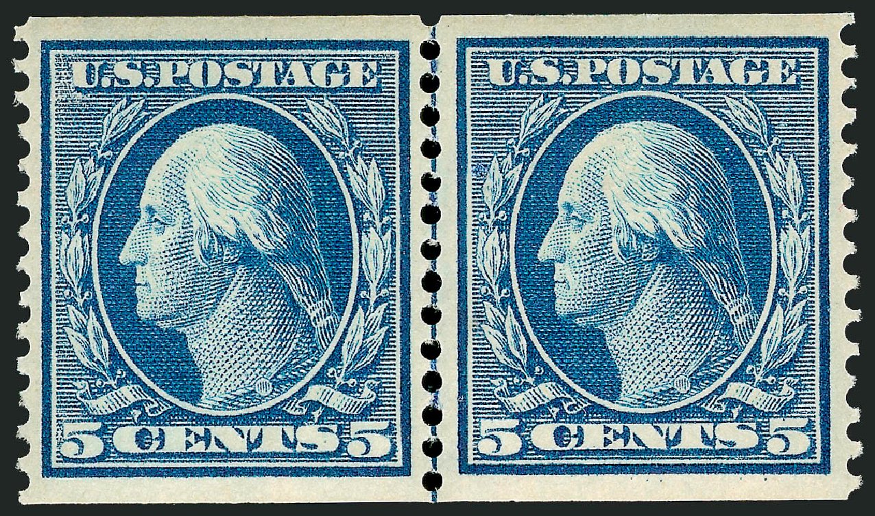 Prices of US Stamps Scott # 355: 1909 5c Washington Coil. Robert Siegel Auction Galleries, Dec 2013, Sale 1062, Lot 533
