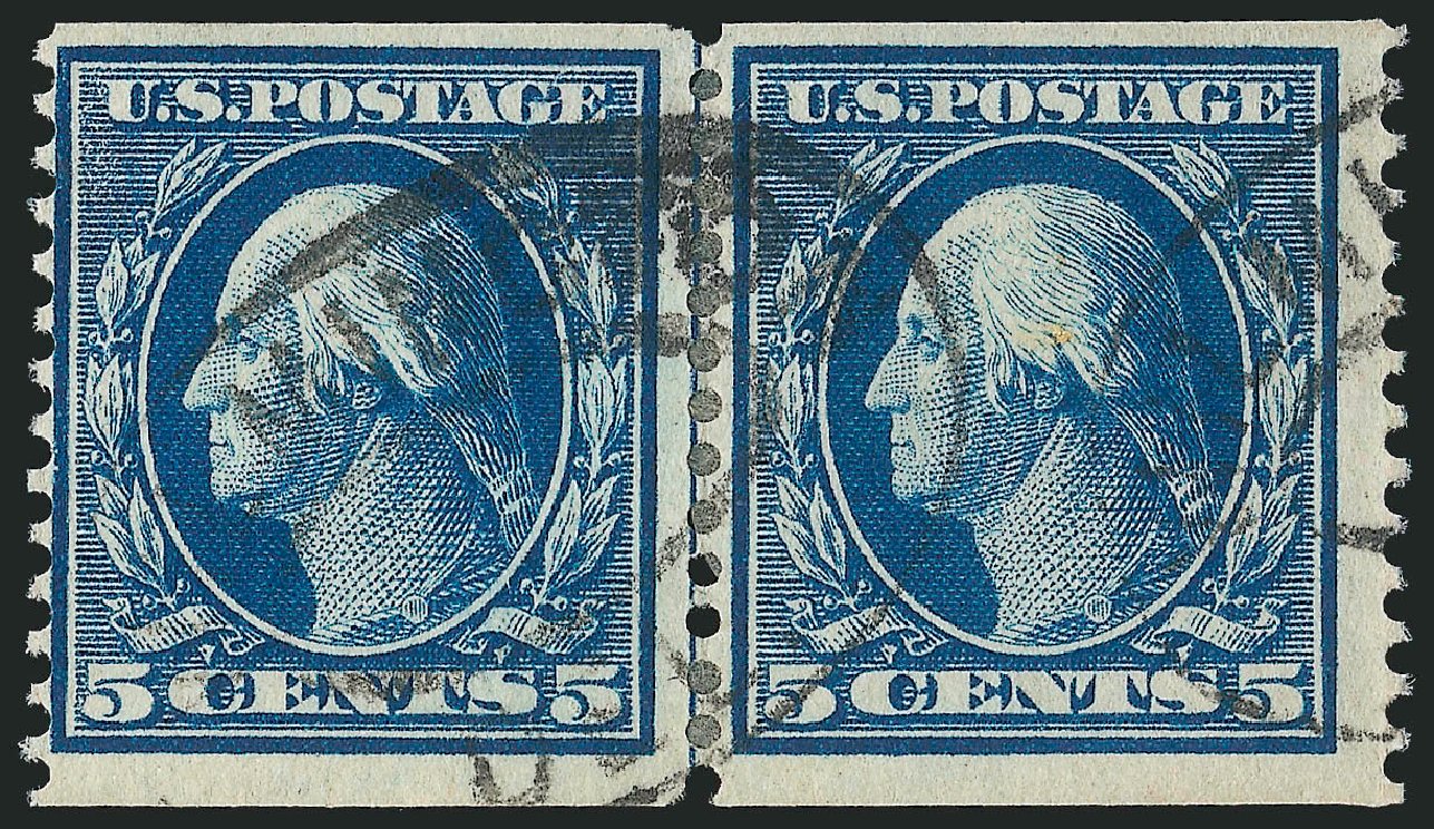 Price of US Stamp Scott #355: 1909 5c Washington Coil. Robert Siegel Auction Galleries, Feb 2015, Sale 1093, Lot 143