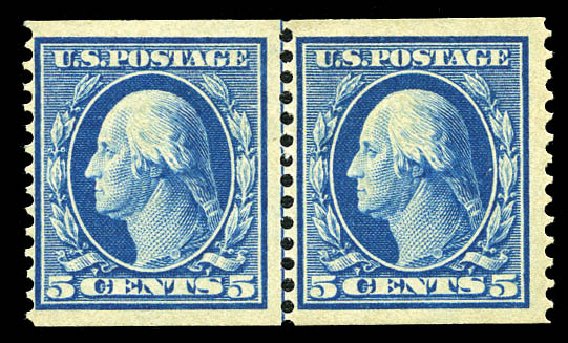 US Stamps Values Scott Catalogue # 355: 5c 1909 Washington Coil. Matthew Bennett International, Mar 2012, Sale 344, Lot 4516