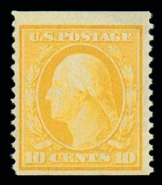 Costs of US Stamp Scott Catalogue 356 - 10c 1909 Washington Coil. Matthew Bennett International, Dec 2007, Sale 325, Lot 1987