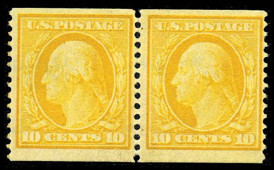 Values of US Stamps Scott Cat. # 356 - 1909 10c Washington Coil. Matthew Bennett International, Feb 2012, Sale 340, Lot 417