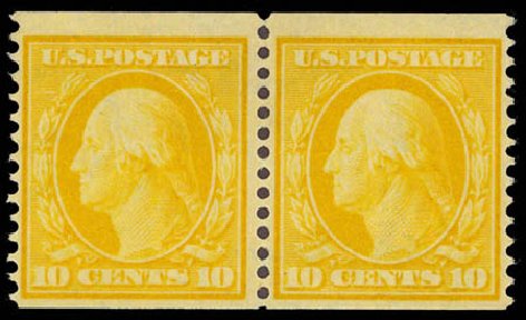 Prices of US Stamps Scott Catalog 356: 10c 1909 Washington Coil. Daniel Kelleher Auctions, Feb 2013, Sale 634, Lot 227