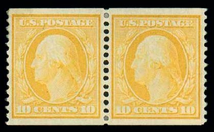Value of US Stamp Scott Cat. 356: 10c 1909 Washington Coil. Matthew Bennett International, Dec 2007, Sale 325, Lot 1988