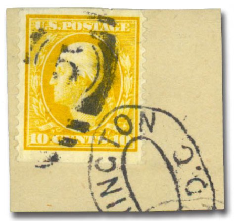 US Stamp Prices Scott Catalogue # 356 - 1909 10c Washington Coil. Daniel Kelleher Auctions, May 2014, Sale 652, Lot 540