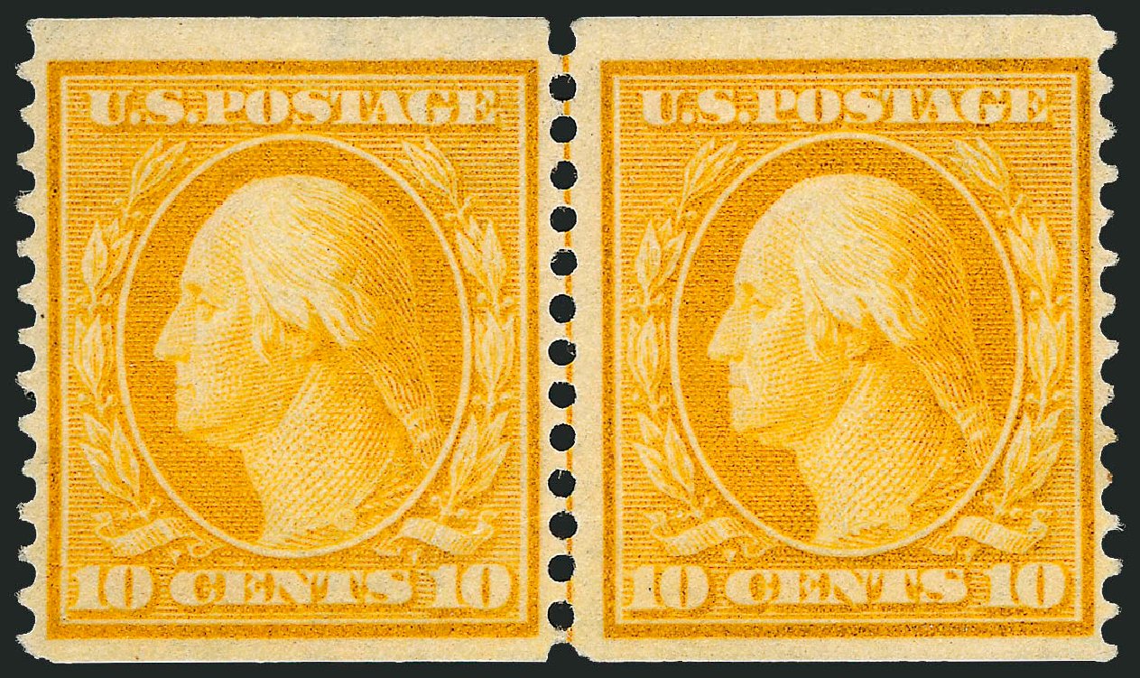 US Stamps Values Scott Cat. 356: 1909 10c Washington Coil. Robert Siegel Auction Galleries, Oct 2008, Sale 963, Lot 950