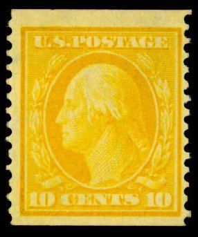 US Stamps Value Scott 356 - 10c 1909 Washington Coil. Daniel Kelleher Auctions, Apr 2013, Sale 636, Lot 314