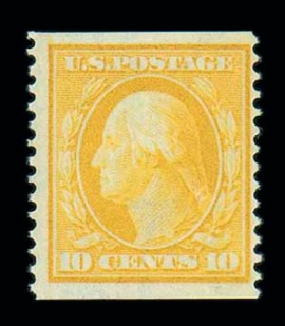 US Stamps Value Scott Catalog #356 - 10c 1909 Washington Coil. Matthew Bennett International, Jun 2007, Sale 319, Lot 1375