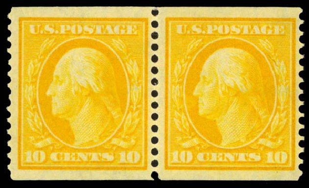 Values of US Stamp Scott Cat. 356: 1909 10c Washington Coil. Daniel Kelleher Auctions, Sep 2013, Sale 639, Lot 1132