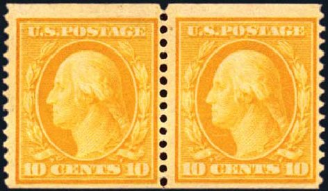 Value of US Stamp Scott Cat. 356: 1909 10c Washington Coil. Harmer-Schau Auction Galleries, Aug 2012, Sale 94, Lot 1506