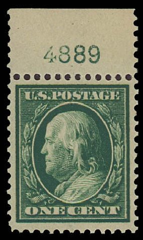 Prices of US Stamp Scott Cat. 357 - 1c 1909 Franklin Bluish Paper. Daniel Kelleher Auctions, Jun 2012, Sale 630, Lot 1767