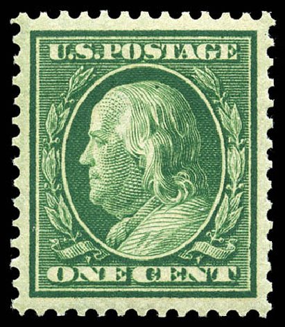 Costs of US Stamps Scott Catalogue # 357: 1909 1c Franklin Bluish Paper. Matthew Bennett International, Feb 2012, Sale 340, Lot 420