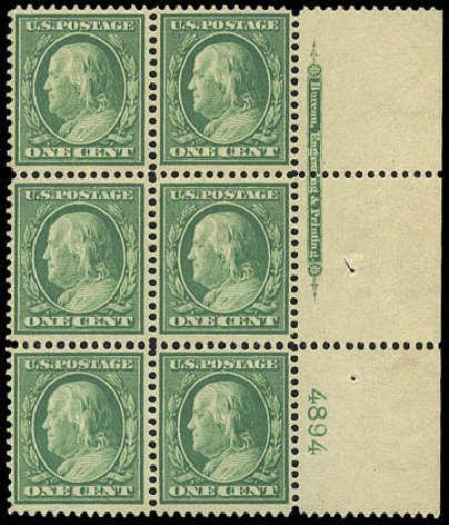Costs of US Stamps Scott Catalog # 357: 1909 1c Franklin Bluish Paper. Matthew Bennett International, Sep 2010, Sale 333, Lot 3735