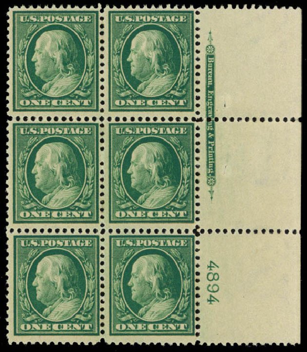 Price of US Stamp Scott Cat. # 357: 1c 1909 Franklin Bluish Paper. Daniel Kelleher Auctions, Apr 2013, Sale 636, Lot 315