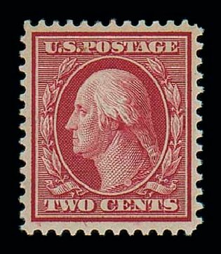 Value of US Stamps Scott Catalog 358 - 2c 1909 Washington Bluish Paper. Matthew Bennett International, Jun 2007, Sale 319, Lot 1377