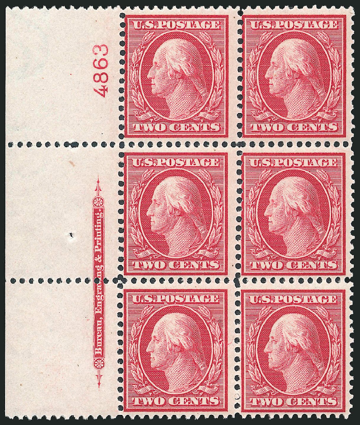 US Stamp Price Scott Cat. 358 - 2c 1909 Washington Bluish Paper. Robert Siegel Auction Galleries, Apr 2009, Sale 971, Lot 1590