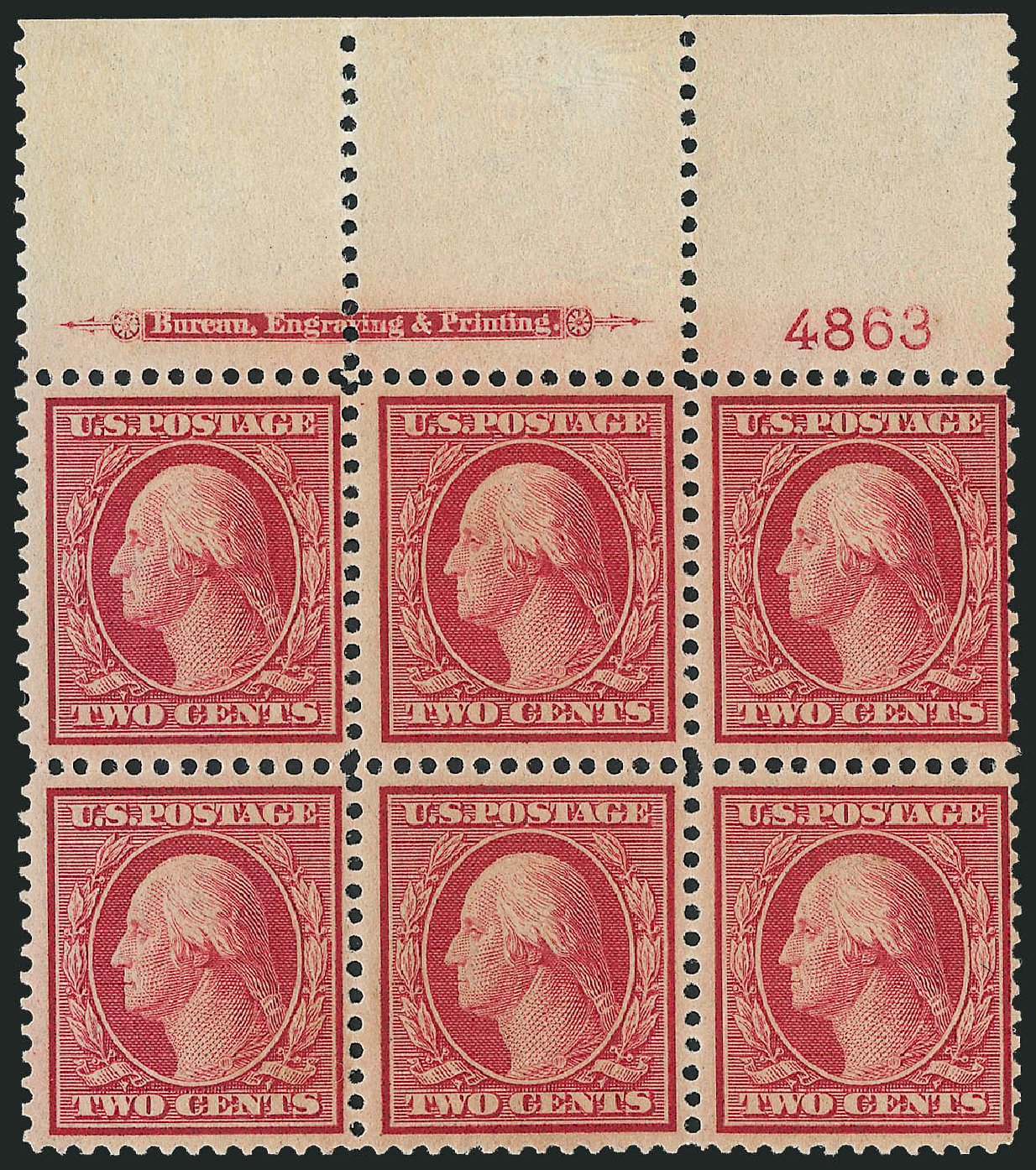 Cost of US Stamp Scott Catalogue # 358 - 2c 1909 Washington Bluish Paper. Robert Siegel Auction Galleries, Sep 2009, Sale 976, Lot 1941