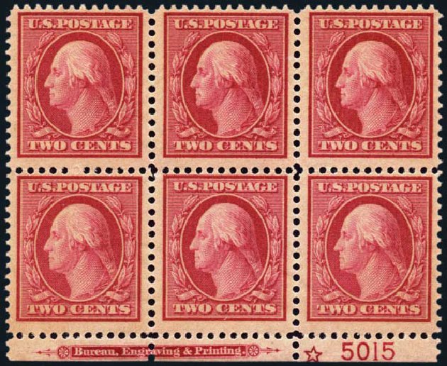 US Stamps Price Scott 358: 1909 2c Washington Bluish Paper. Harmer-Schau Auction Galleries, Jan 2014, Sale 100, Lot 575