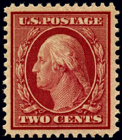 Value of US Stamp Scott #358 - 1909 2c Washington Bluish Paper. Matthew Bennett International, Jun 2008, Sale 328, Lot 892