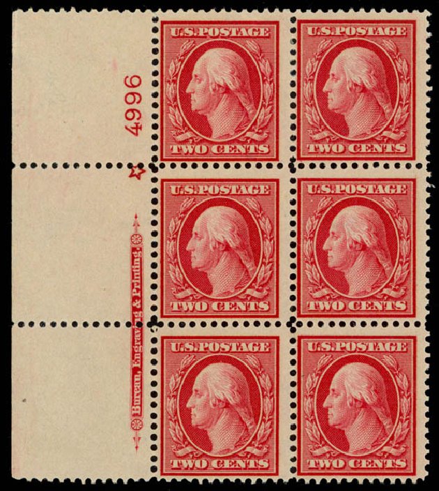 US Stamp Value Scott Cat. #358: 1909 2c Washington Bluish Paper. Daniel Kelleher Auctions, Sep 2014, Sale 655, Lot 652