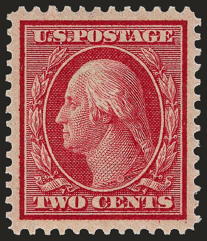 US Stamp Values Scott Cat. #358: 1909 2c Washington Bluish Paper. Robert Siegel Auction Galleries, Dec 2008, Sale 967, Lot 4692