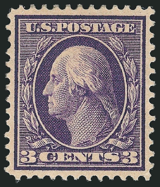 US Stamp Value Scott Catalogue 359 - 1909 3c Washington Bluish Paper. Robert Siegel Auction Galleries, Mar 2014, Sale 1067, Lot 1439