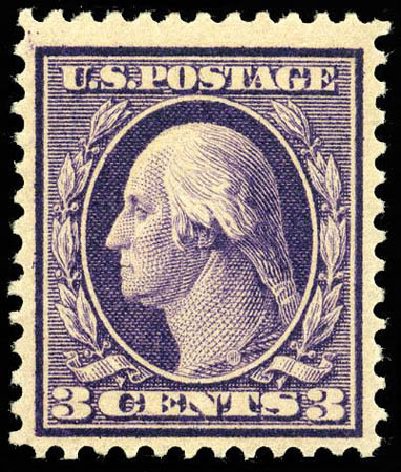Cost of US Stamps Scott Catalogue # 359: 3c 1909 Washington Bluish Paper. Matthew Bennett International, Apr 2008, Sale 326, Lot 350