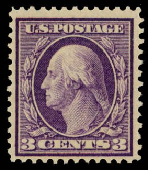 Value of US Stamp Scott #359 - 1909 3c Washington Bluish Paper. Daniel Kelleher Auctions, Sep 2014, Sale 655, Lot 430