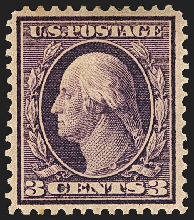 US Stamp Value Scott Catalog #359 - 3c 1909 Washington Bluish Paper. Robert Siegel Auction Galleries, Jul 2015, Sale 1107, Lot 430